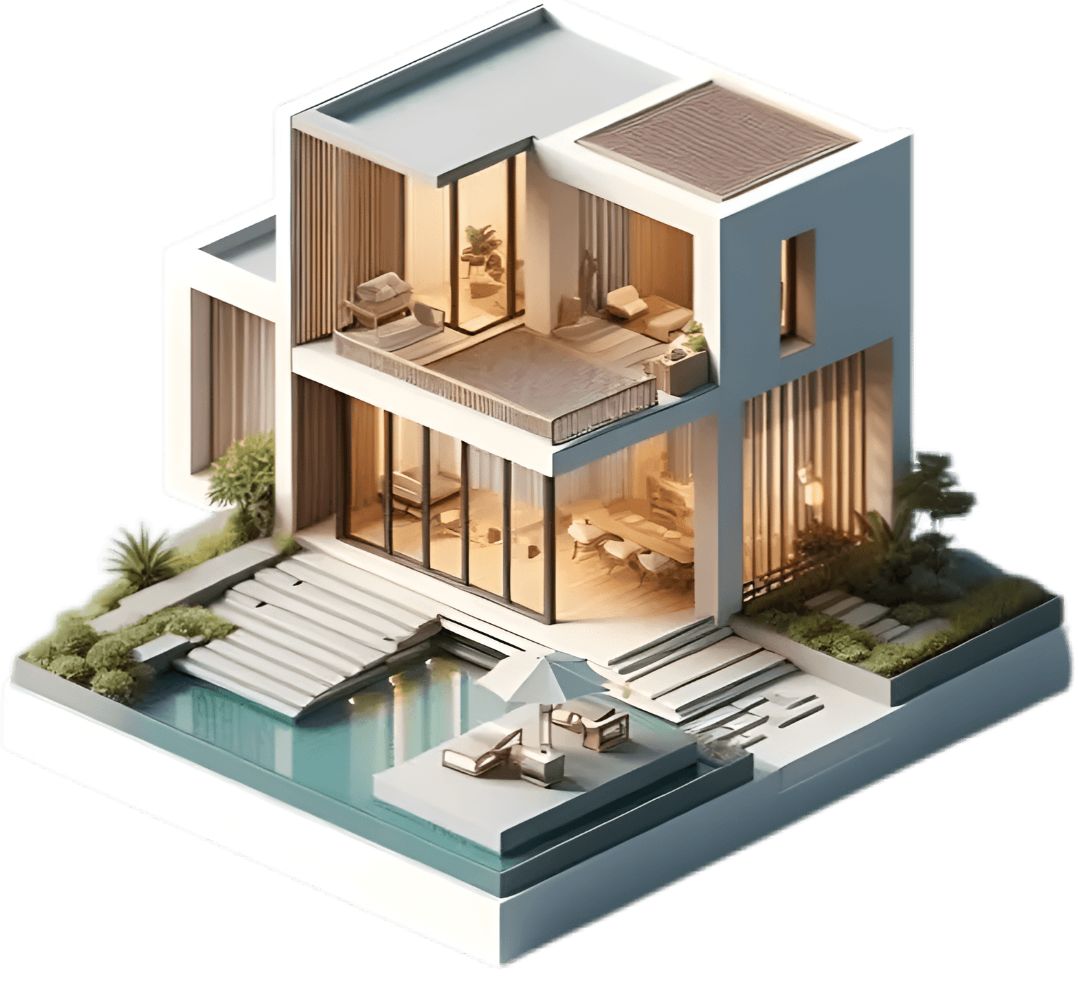 Modern architectural house visualization