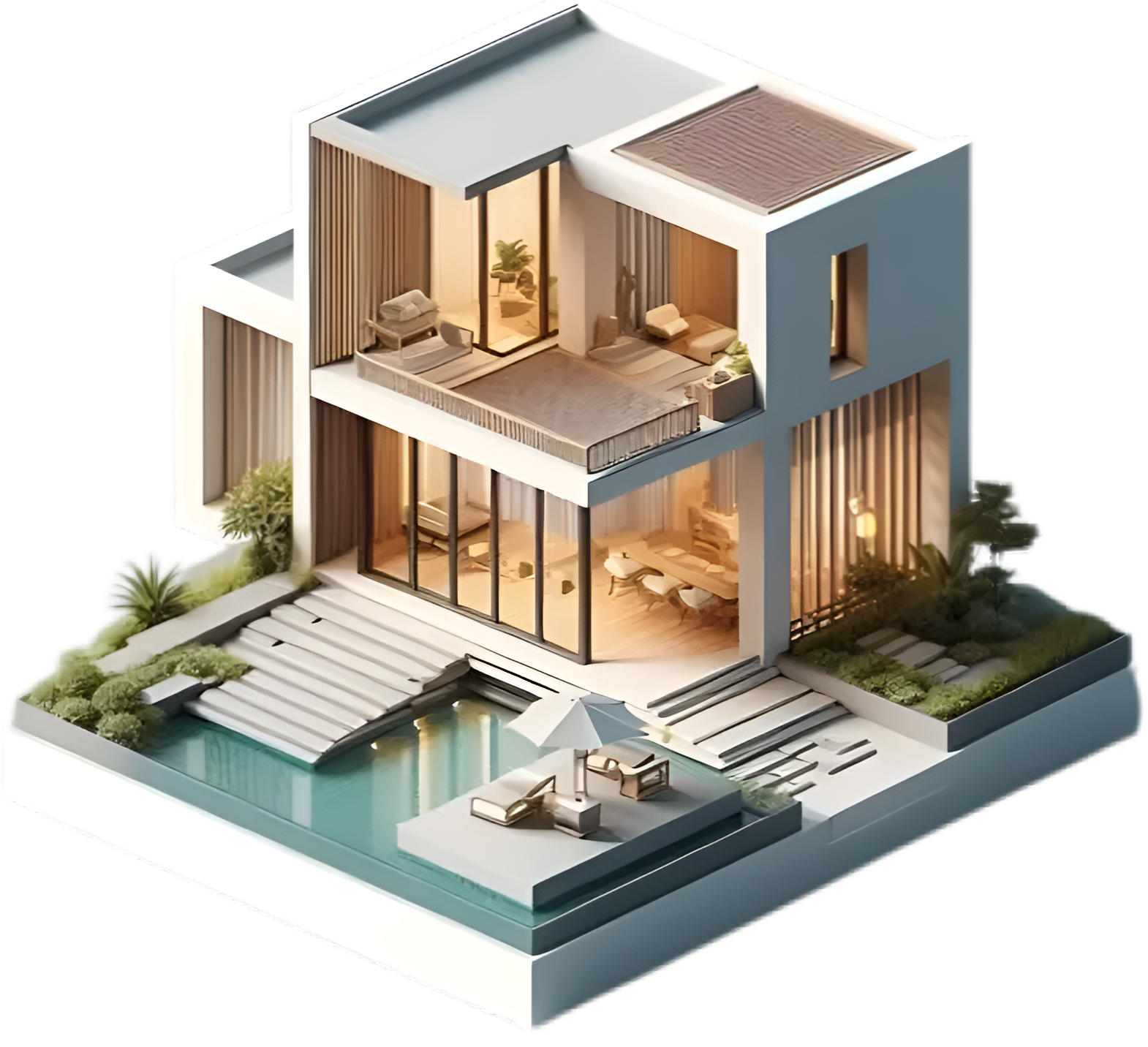 Modern architectural house visualization